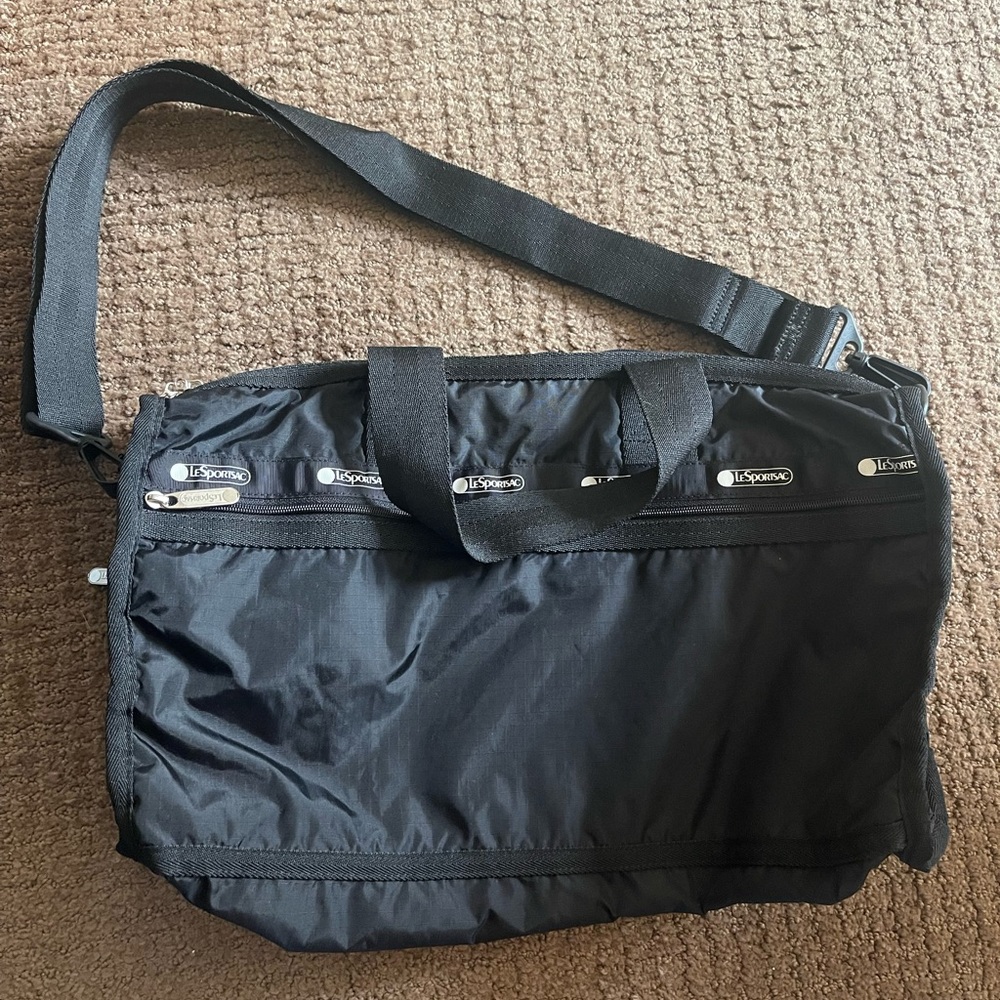 Black LeSportsac deluxe mini duffel